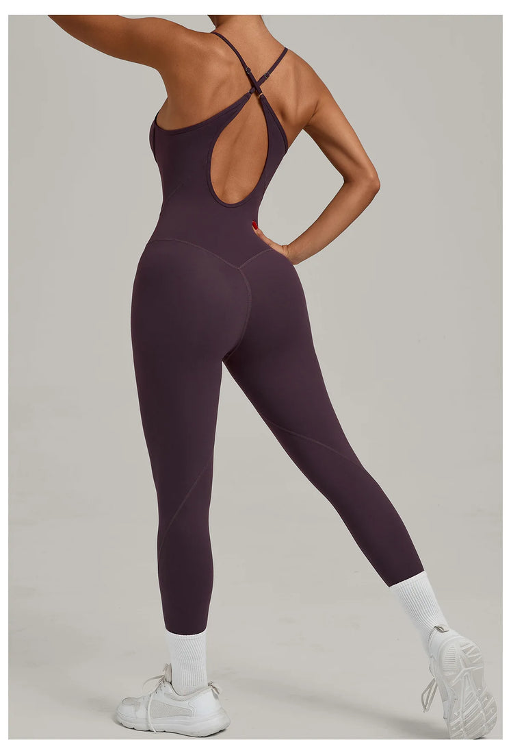 Breathable Contour One-Piece Yoga Jumpsuit Quick-Dry
