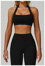 Load image into Gallery viewer, Ribbed Breathable Hanging Neck Sports Bra Performance
