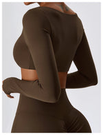 Load image into Gallery viewer, Contour Seamless Crop Yoga Performance Wear Long Sleeve
