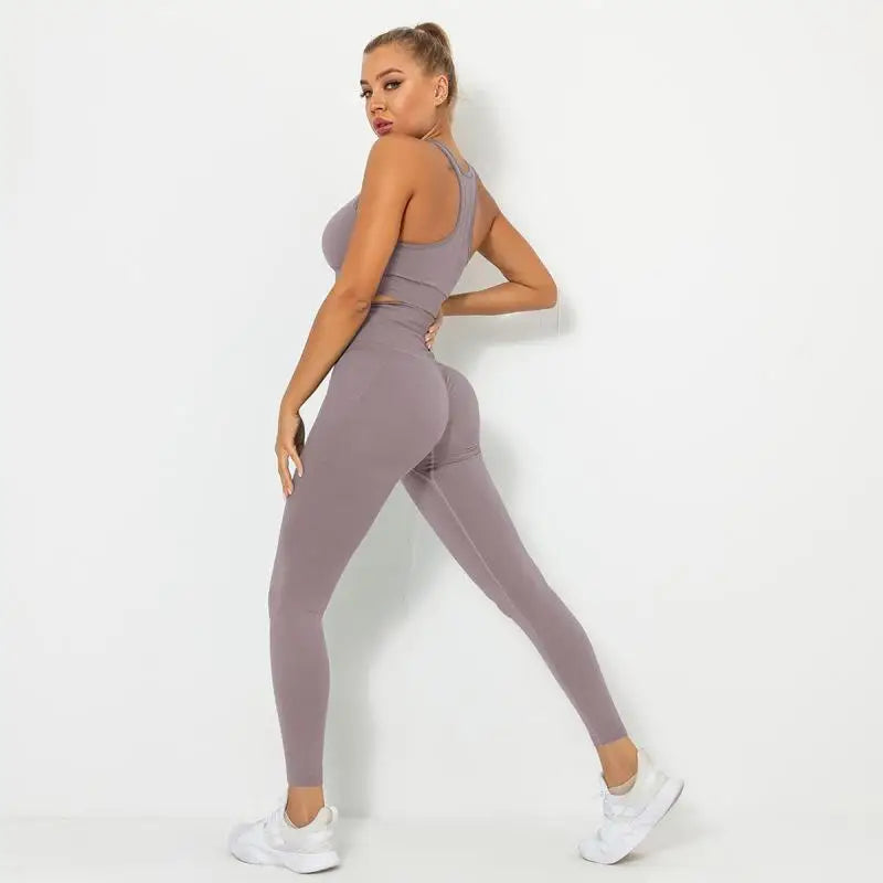 Seamless Contour Two Piece Yoga Set Performance Wear