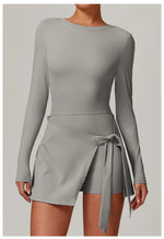 Load image into Gallery viewer, Backless Long Sleeve Contoured Bodysuit Jumpsuit
