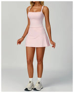 Load image into Gallery viewer, Contoured Performance Yoga Shorts Skirt Set Nylon Fabric
