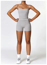 Load image into Gallery viewer, Seamless Sculpted Yoga Core Set Leggings Ribbed Contour

