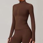 Load image into Gallery viewer, Seamless Long Sleeve Performance Jacket Zip Front Nylon
