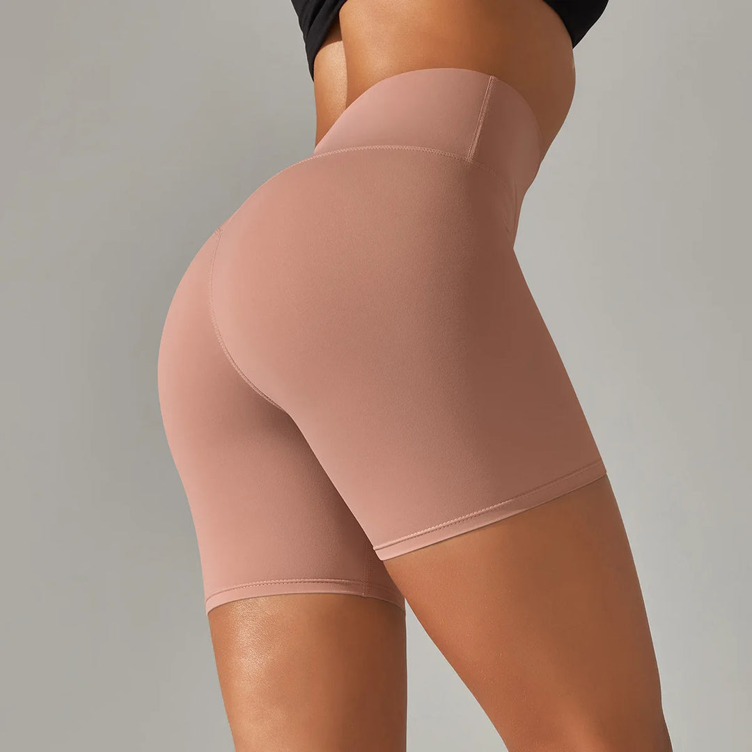 Luxurious High Waist Breathable Yoga Shorts Contour
