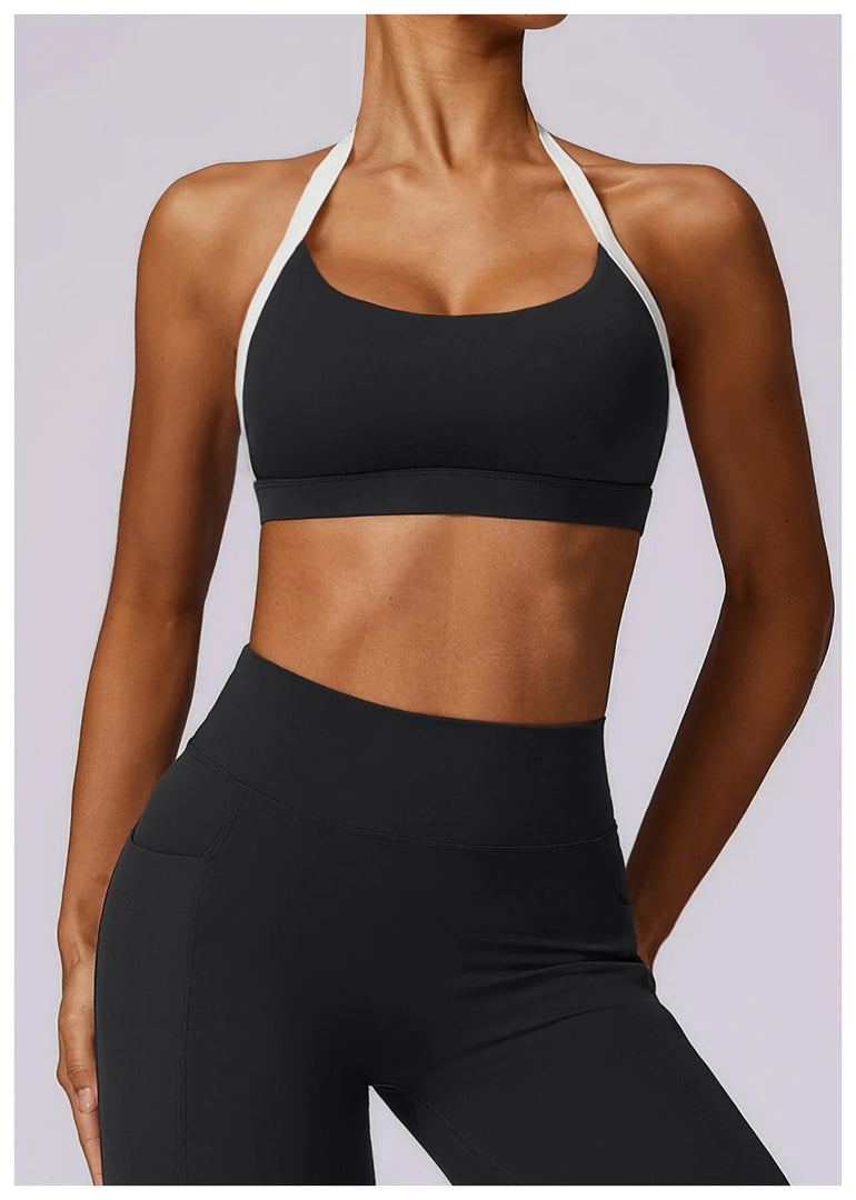 Contoured Halter Breathable Sport Bra Quick Dry Lift