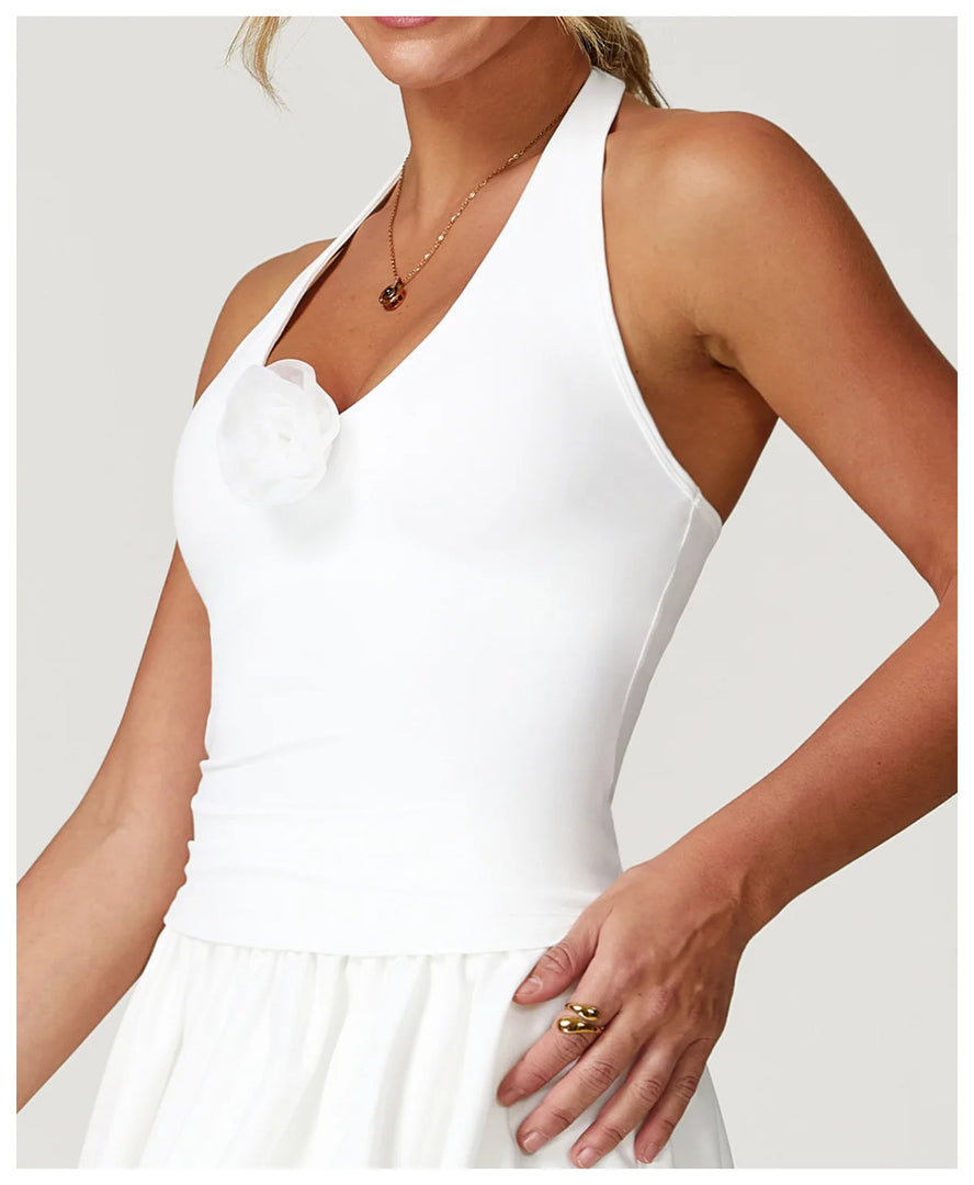 Seamless Contour Halter Bra Open Back Premium Breathable