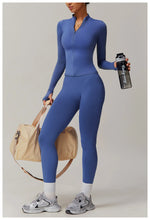 Load image into Gallery viewer, Performance Contoured Zippered Yoga Outfit Long Sleeve
