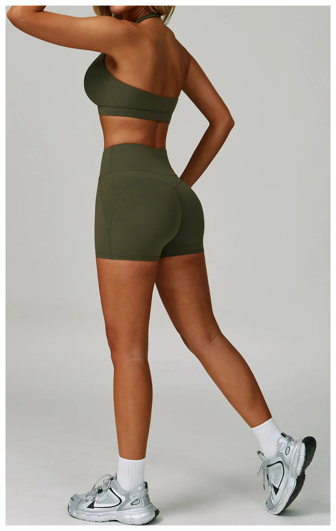 Seamless Contour 2 Piece Breathable Active Wear Set Nylon