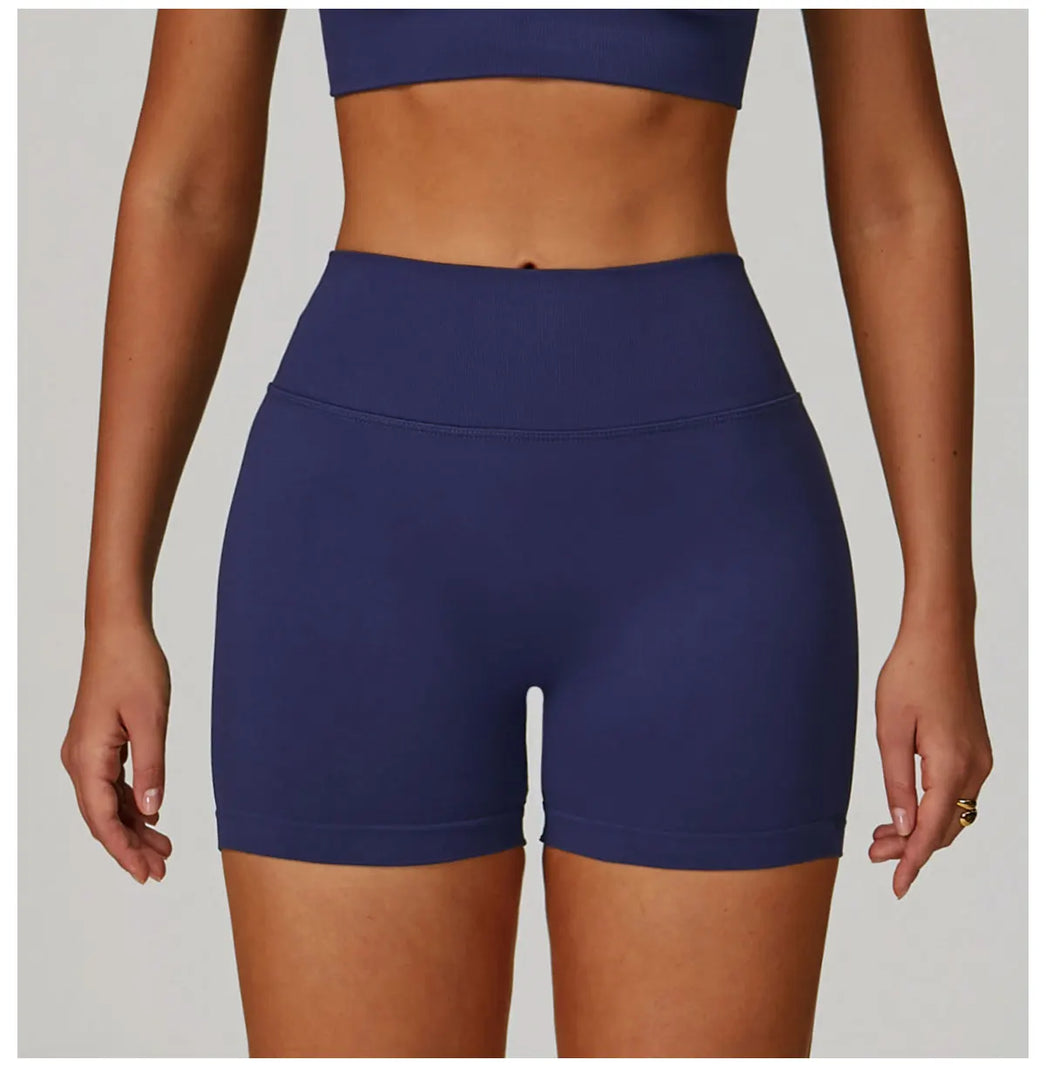 Premium Breathable High Waist Contoured Scrunch Shorts Nylon