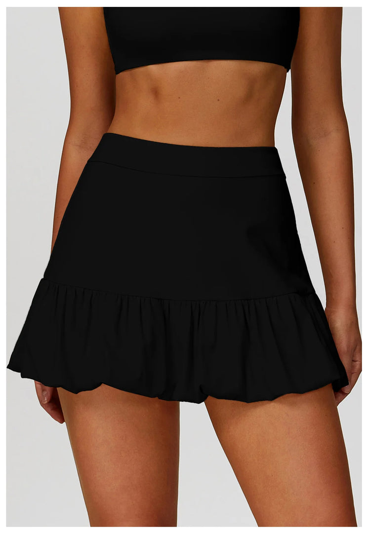 High Waist Tennis Skirt With Breathable Pockets Nylon