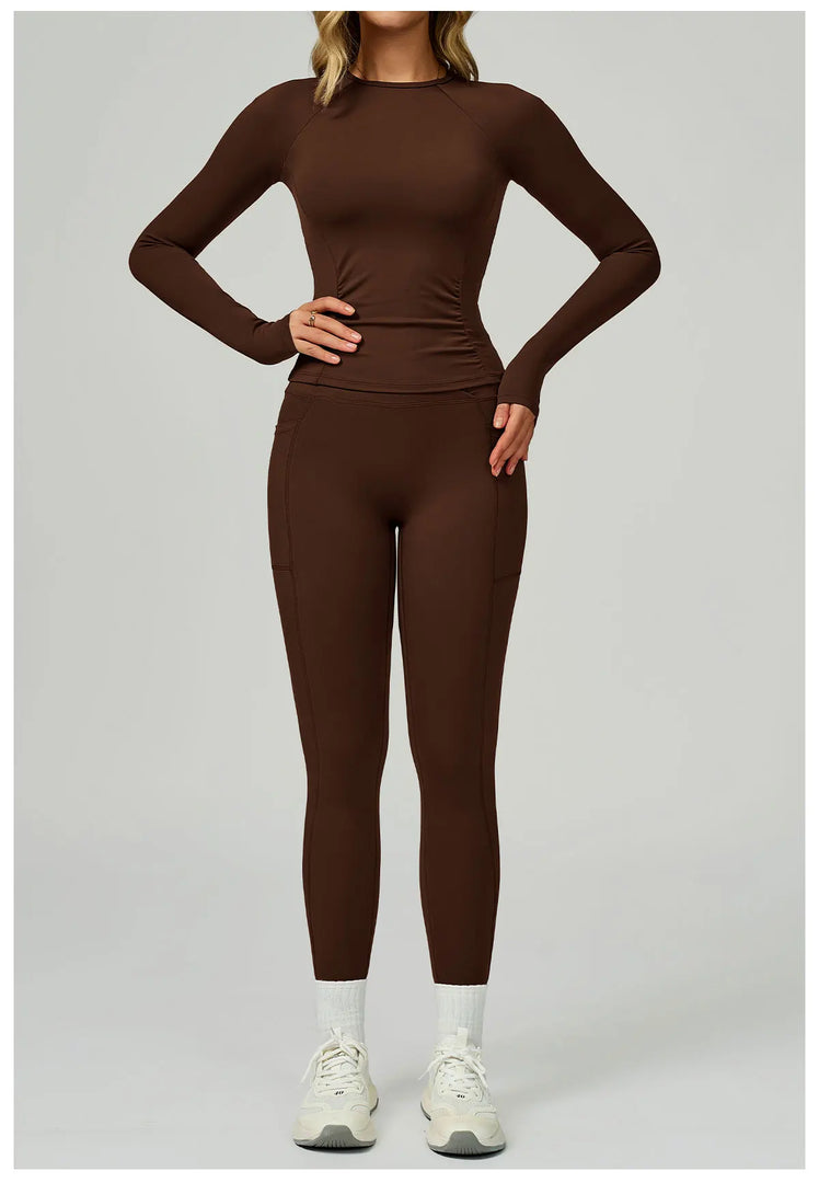 2 Piece Contoured Breathable Yoga Ensemble Knitwear