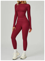 Load image into Gallery viewer, 2 Piece Contoured Breathable Yoga Ensemble Knitwear

