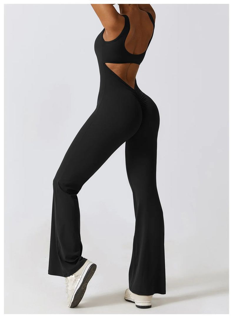 Contoured Back Zip Jumpsuit With Seamless Performance