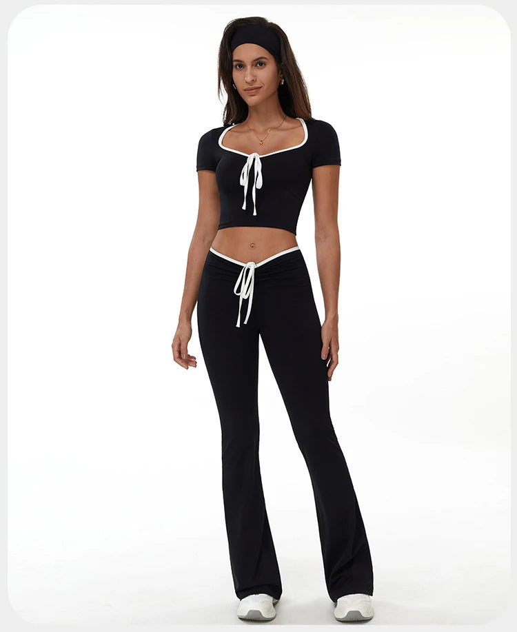 High Waist Contoured Performance Leggings Nylon Knit