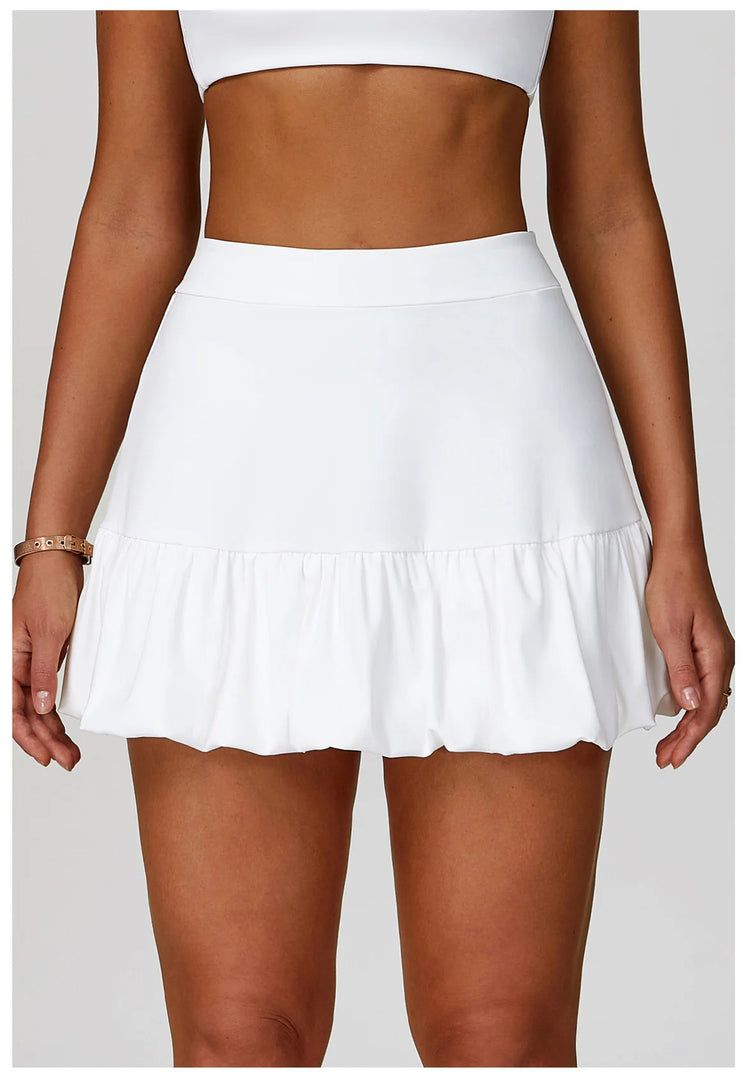 High Waist Tennis Skirt With Breathable Pockets Nylon