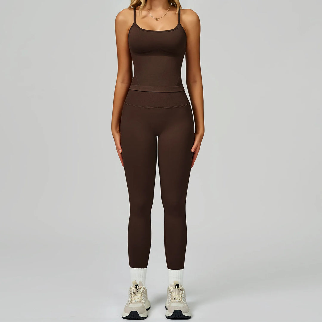 Seamless Contour 2-Piece Contemporary Yoga Set Breathable