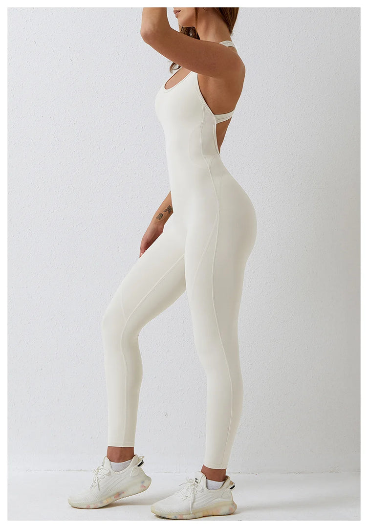 Seamless Contour Sculpt One Piece Yoga Bodysuit Set