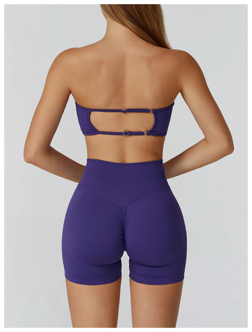 Seamless Premium Athleisure 2 Piece Leggings Set Nylon