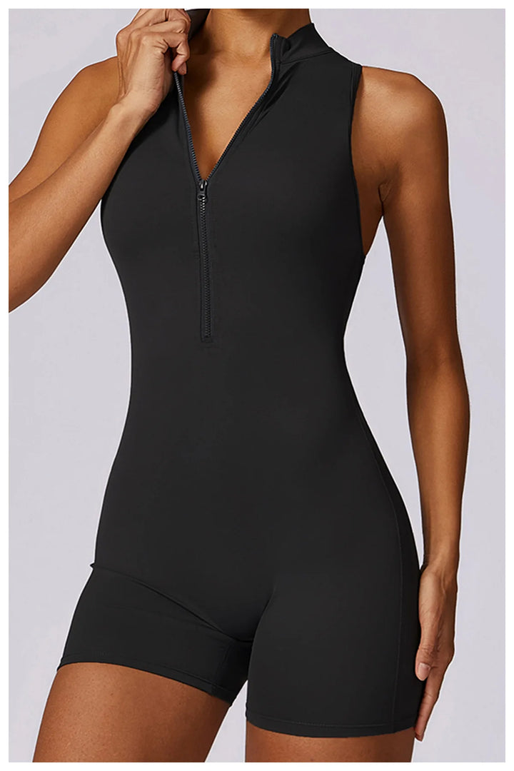 Luxurious Contour Performance Zip Front Yoga Romper