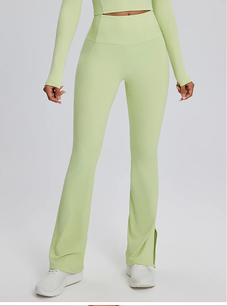 Contour Stretch Athleisure Bell Bottoms Set Nylon Spandex