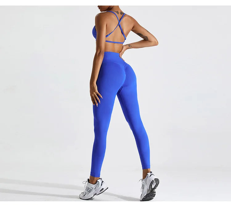 Seamless Two Piece Contour Performance Leggings Set Nylon