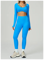 Load image into Gallery viewer, Seamless Ribbed Yoga Top With Breathable Comfort Wear
