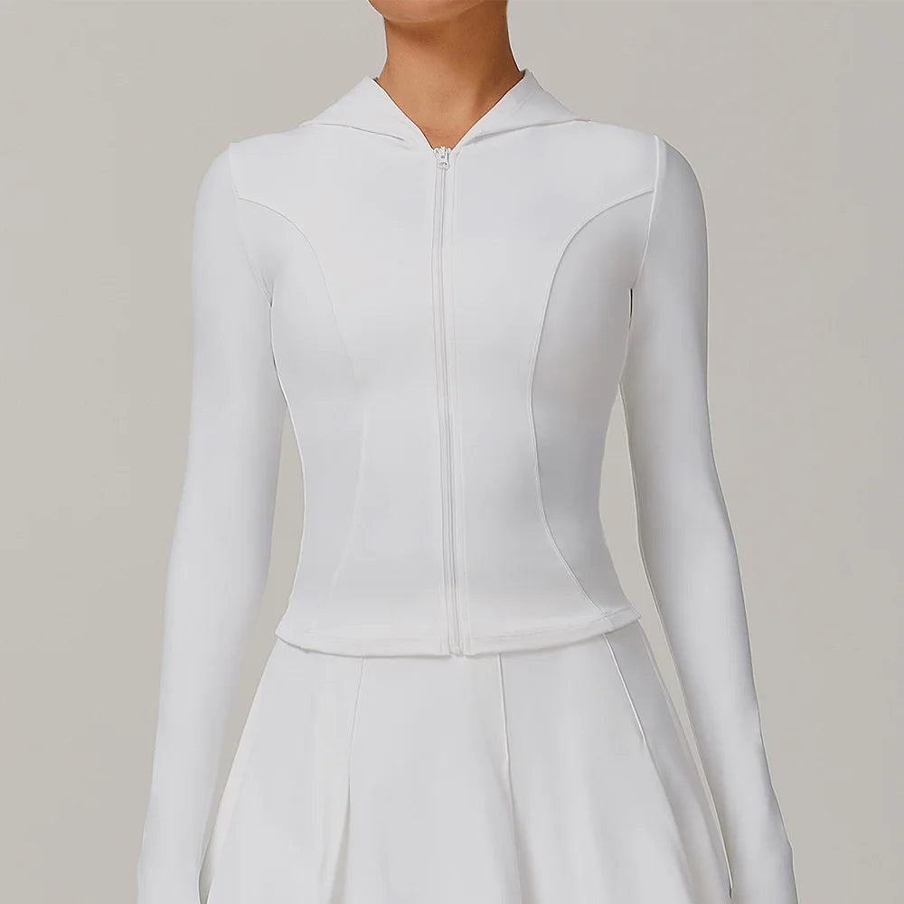 Zip Front Yoga Jacket Breathable High Stretch Nylon