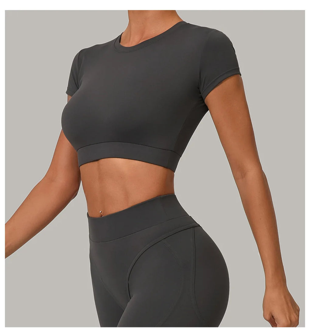 Premium Quick Dry Yoga Tee With Light Weight Sleeves