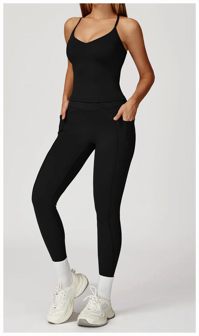 Two Piece Contoured Seamless Performance Athletic Set Nylon