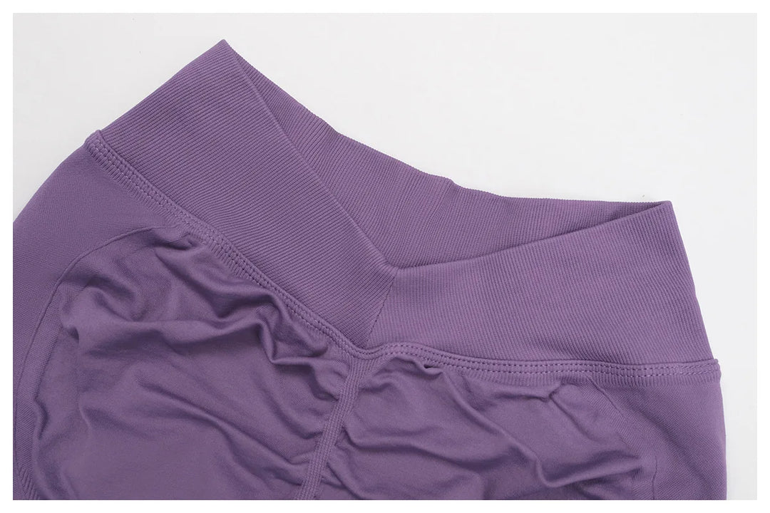 Premium Breathable High Waist Contoured Scrunch Shorts Nylon