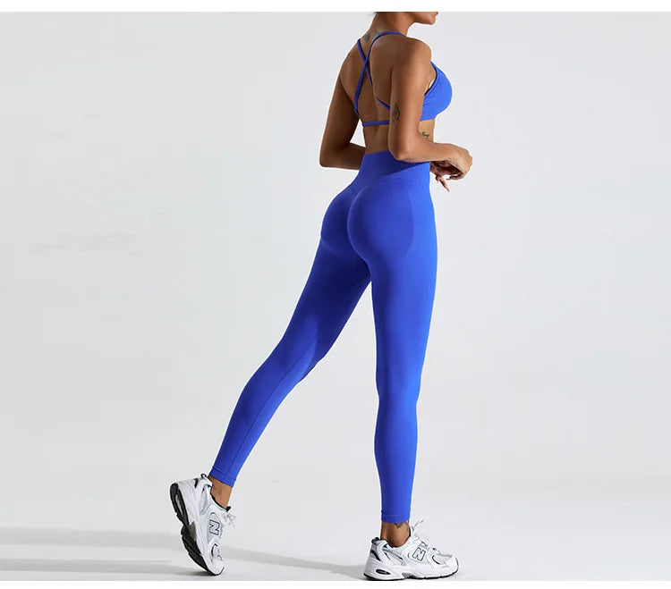 Seamless Two Piece Contour Performance Leggings Set Nylon