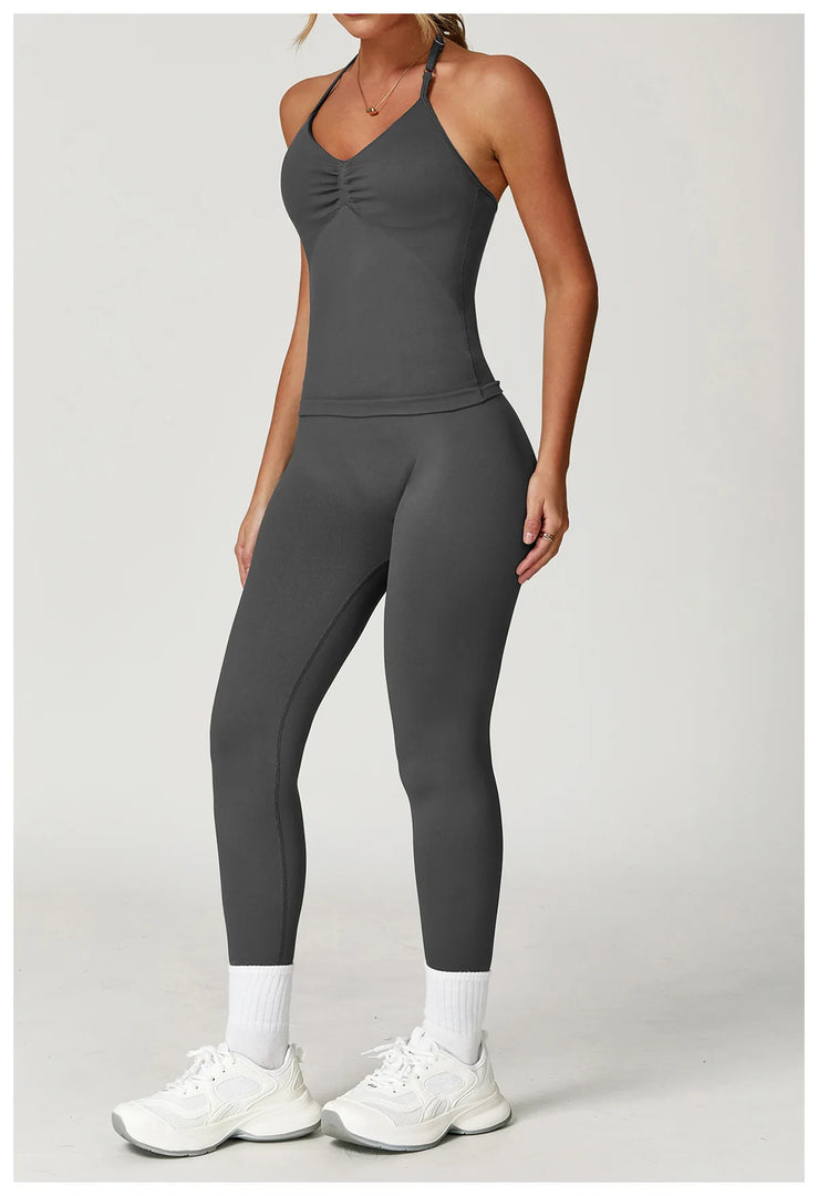 Breathable Contoured Halter Crop Sports Bra With Padding