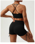 Load image into Gallery viewer, Sculpted Hollow Contour Performance Yoga Shorts Set Nylon

