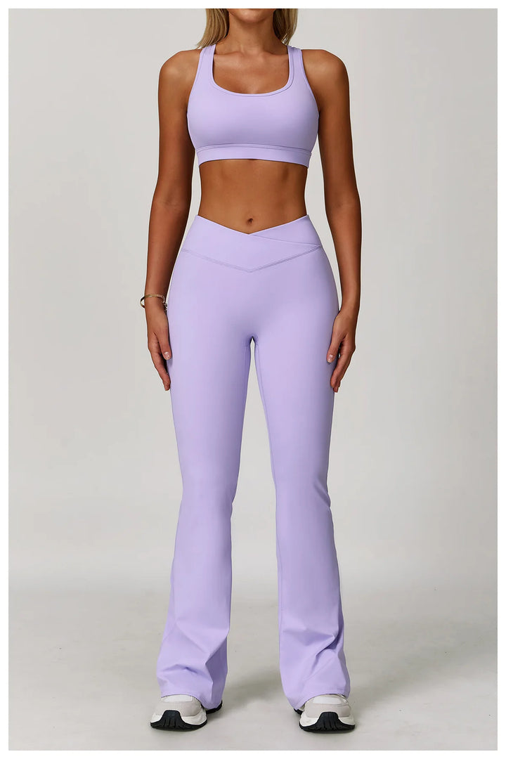 Premium Performance Knit Yoga Set With Contoured Leggings