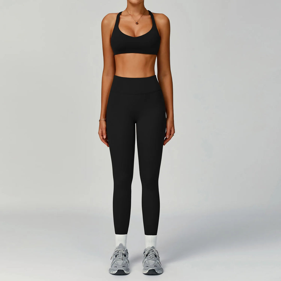 Seamless Performance Contour Yoga Set With Waist Band