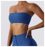Load image into Gallery viewer, Strapless Padded Yoga Sports Bra Contour Silhouette
