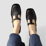 Load image into Gallery viewer, Women's Mary Jane Shoes Buckle Strap Square Toe Flat Style
