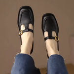 Load image into Gallery viewer, Women's T-Strap Mary Jane Shoes Square Toe Low Block Heel

