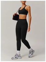 Load image into Gallery viewer, Performance Contoured Zippered Yoga Outfit Long Sleeve
