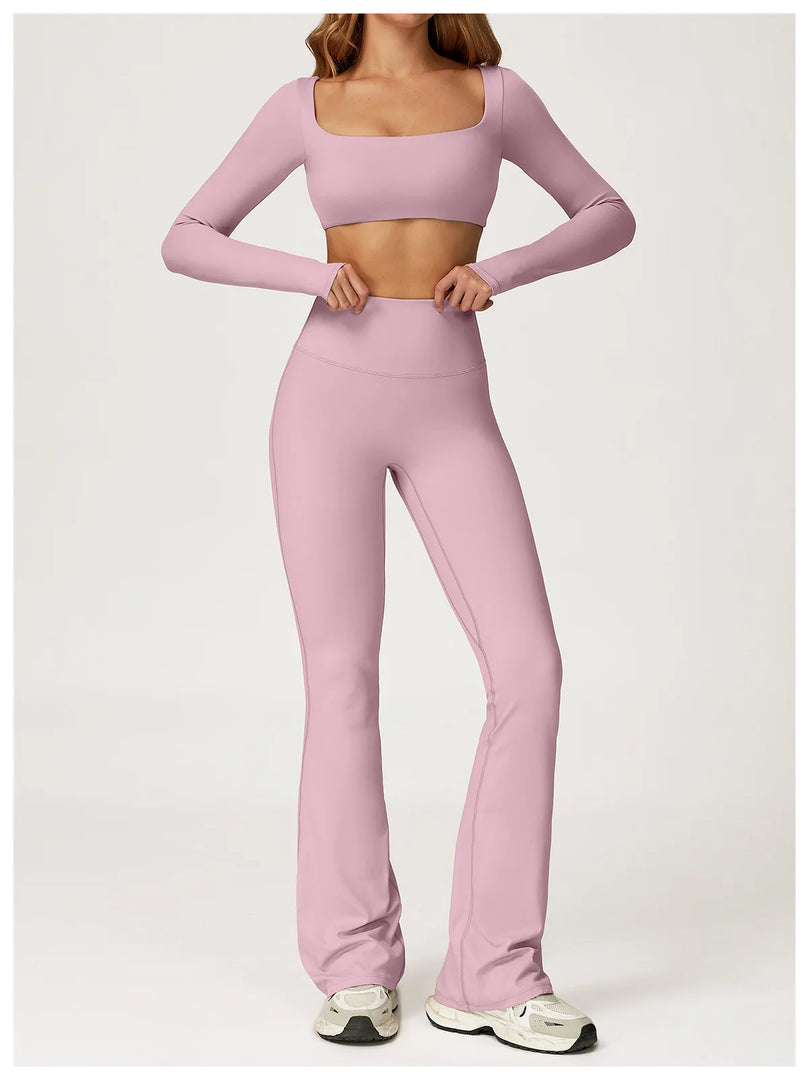 Soft Stretch Contour Two Piece Yoga Silhouette Leggings