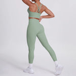 Load image into Gallery viewer, Ultra Luxe Contour Yoga Wear 2 Piece Leggings Nylon
