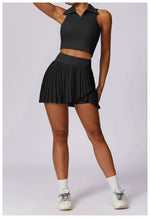 Load image into Gallery viewer, Pocketed High Waist Tennis Skirt Performance Wear Nylon
