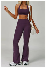 Load image into Gallery viewer, Ribbed Breathable Hanging Neck Sports Bra Performance
