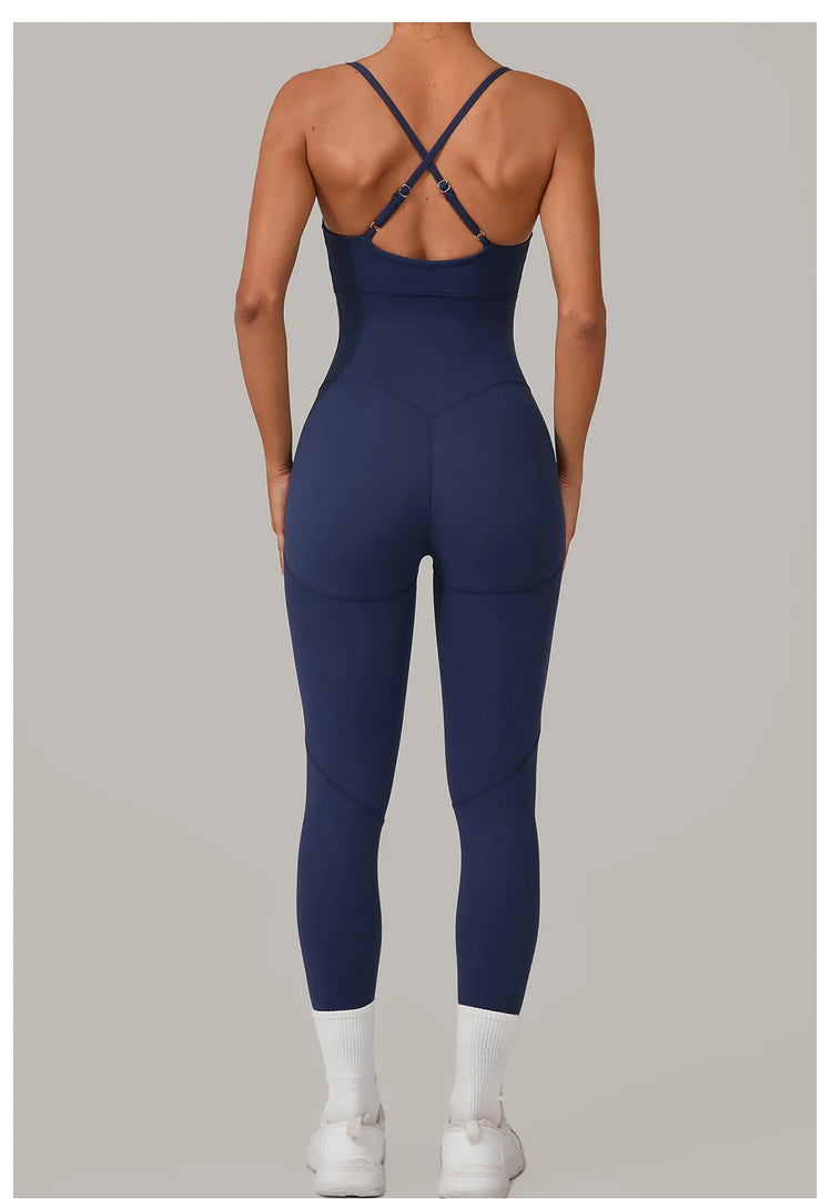 Luxe Sleeveless Yoga Jumpsuit Nylon Spandex