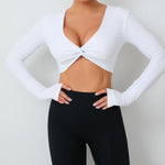 Load image into Gallery viewer, Seamless Ultra Soft Long Sleeve Yoga Crop Removable Pads
