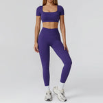 Load image into Gallery viewer, Seamless Premium Athleisure 2 Piece Leggings Set Nylon
