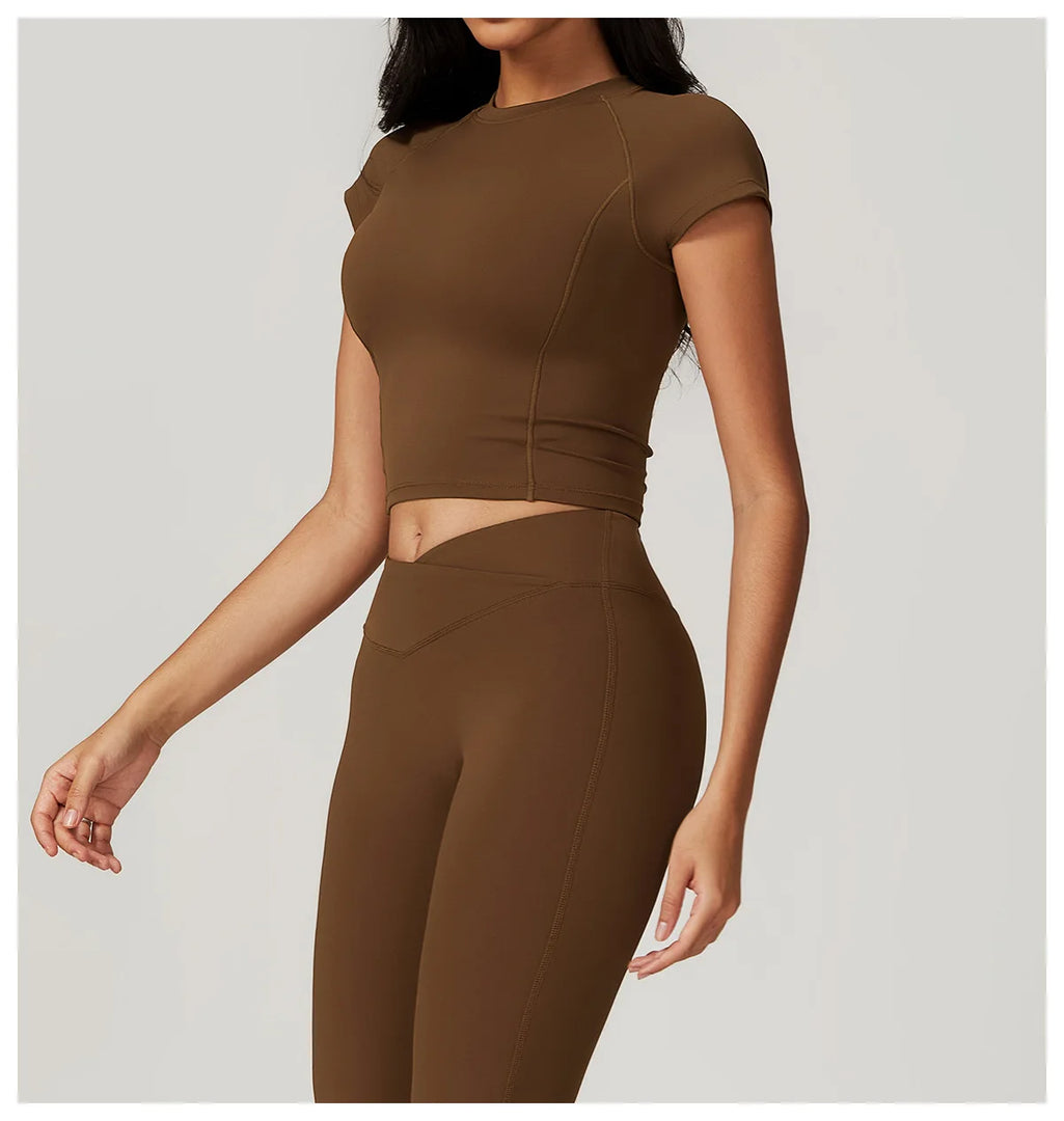 Breathable Seamless Studio Tee Nylon Knit For Running