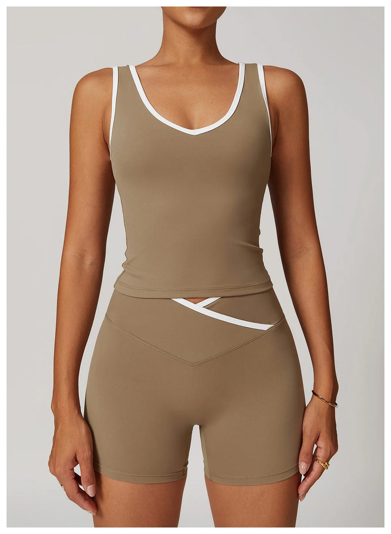 Seamless Contour Backless Sport Bra Top Nylon Spandex