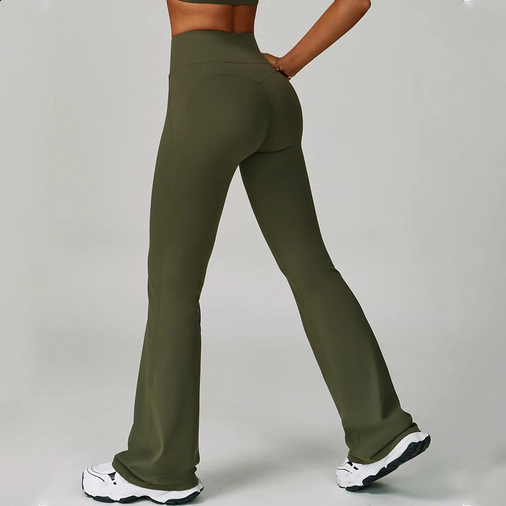Performance High Waist Contoured Leggings With Wide Leg